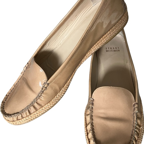 STUART WEITZMAN Women's 'GEEK' Adobe Aniline PATENT LEATHER LOAFERS - 9 - Picture 2 of 11